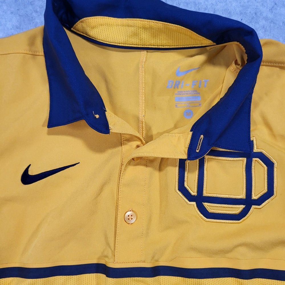 Oregon Ducks Mens‎ Medium Nike Dri-Fit Yellow Blue Short Sleeve Polo
